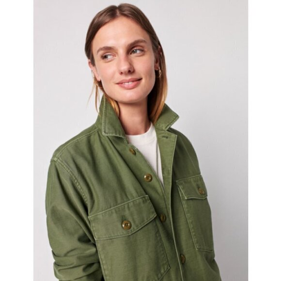 💕FAHERTY💕 Savannah Cotton Overshirt Jacket~ Fatigue Green XS NWT - Picture 4 of 16